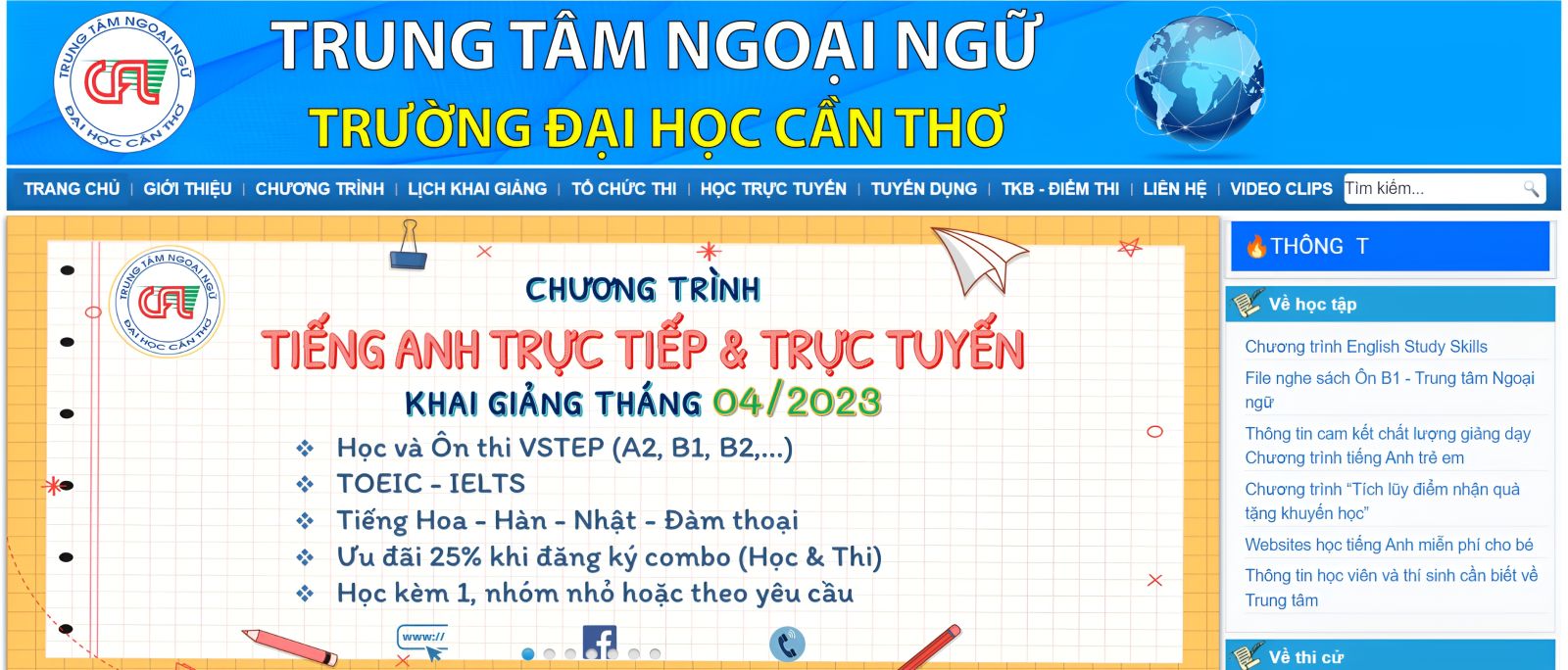 TRUNG TÂM ANH NGỮCẦN THƠ - ĐẠI HỌC CẦN THƠ TRUNG TÂM ANH NGỮCẦN THƠ - ĐẠI HỌC CẦN THƠ